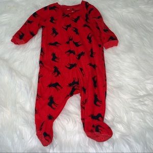 Leveret pajamas - holiday - moose - 6-12 months